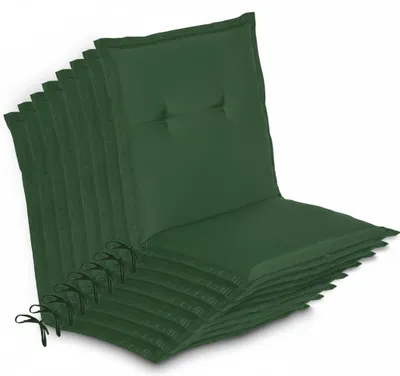 Immagine prodotto di Beautissu Set di 8 cuscini per sedie a schienale basso Loft NL, 100x50x6 cm, verde scuro