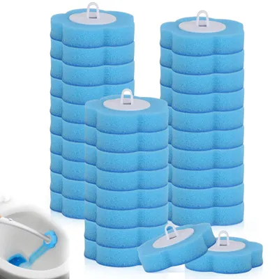 Produktbild von Einweg-Toilettenbürste - 30 Stück Ersatzköpfe mit Meeresduft - WC-Reinigung - Blau