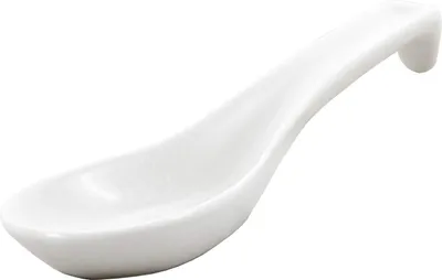Produktbild von Reislöffel / Suppenlöffel / Porzellan Löffel [ WHITE ] 14.5x4.5cm UNI WEIß
