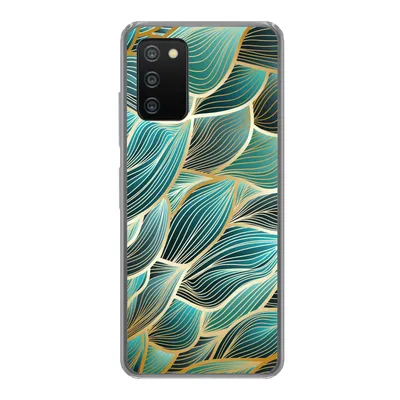 Produktbild von MuchoWow® Handyhülle Schutzhülle Hülle für Samsung Galaxy A03s Muster - Gold - Abstrakt - Welle Silikon Softcase Handy Hülle - Schutz