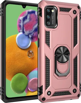 Produktbild von Silikon TPU Slim Case mit 360 Grad Ring Ständer Schutzhülle Kickstand Handyhülle Magnetische Autohalterung kompatibel mit iPhone 14 Rose