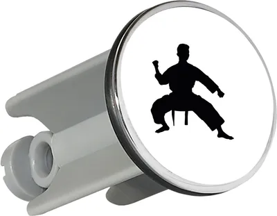 Produktbild von Huuraa Waschbeckenstöpsel Taekwondo Silhouette 4cm höhenverstellbar Abflussstopfen Geschenkidee