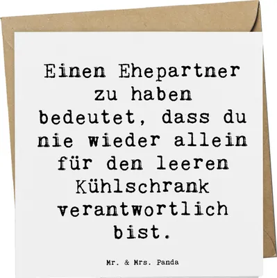 Produktbild von Mr. & Mrs. Panda Glückwunschkarte Spruch Ehepartner Team - Weiß - Geschenk, doppelkarte, faltkarte, anlasskarte, Klappkarte, Grußkarte, Zusammenleben, Haushalt, Alltag