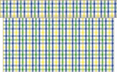 Produktbild von Sovie HOME Tischläufer Emil in Blau aus Linclass® Airlaid 40 cm x 4,80 m, 1 Stück - Karos