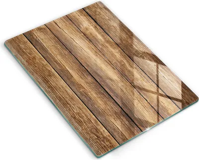 Produktbild von Glasschneideplatte - Herdabdeckplatte - 40x52 cm - Schneidebrett - Spritzschutz - Holzstrukturplatten