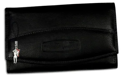 Produktbild von Money Maker Leder Damen Geldbörse Kellnerbörse schwarz 16x2.5x9.5cm Leder Geldbörse für die Frau