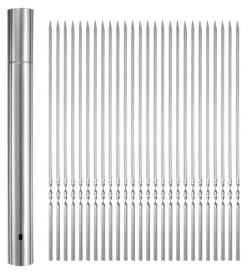 Zdjęcie produktu dla Solidchoice - 100 sztuk metalowych szpilek do grillowania, wykonanych ze stali nierdzewnej, długość 35 cm