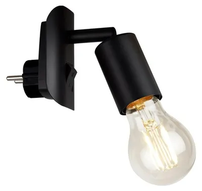 Image de BRILONER - Applique murale intérieure, orientable, avec interrupteur, douille E27, chambre, lampe murale, cuisine, 9,5 x 6,7 x 7,8 cm, noir