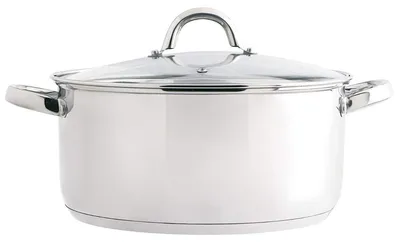 Bratentopf mit Deckel, 28 cm, 1 L Messbecher, Edelstahl