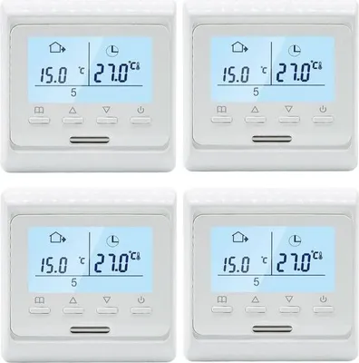 Zdjęcie produktu dla Termostat cyfrowy z wyświetlaczem LCD do ogrzewania podłogowego i podgrzewania wody, z funkcją cotygodniowego programowania, zabezpieczeniem przed dziećmi oraz inteligentnym termostatem ściennym