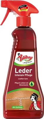 Produktbild von Poliboy Leder Intensiv Pflege - reinigt, pflegt und schützt alle Glattleder - 375ml Sprühflasche