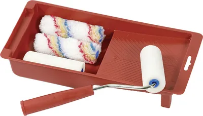 Produktbild von Easy Work Lackierrollen-Satz, mit Wanne, rot, 5-teilig (1 Set)