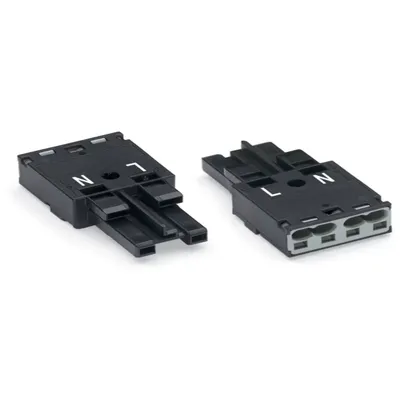 Image de Connecteur femelle WAGO ; 2 pôles ; code A ; noir 770-202