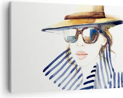 Produktbild von Bild auf Leinwand - Leinwandbild - Frau Gesicht Lippen - 70x50cm - Wand Bild - Wanddeko - Wandbilder - Leinwanddruck - Bilder - Kunstdruck - Wanddekoration - Leinwand bilder - Wandkunst - AA70x50-3957