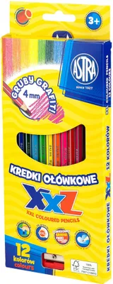 Zdjęcie produktu dla Astra Hexagonalne Kredki Owkowe - Kreatywno w 12 Soczystych Kolorach!