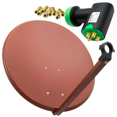 Produktbild von PremiumX SAT Anlage 100cm Antenne ALU GreenDiamond Quad LNB F-Stecker