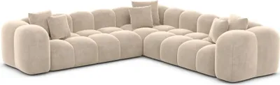 Produktbild von Samtstoff Ecksofa Valora Creme