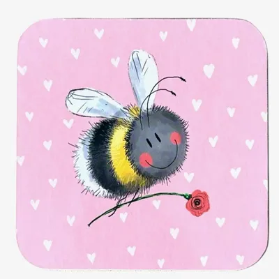 Imagen del producto de Posavasos con diseño de abeja y flor