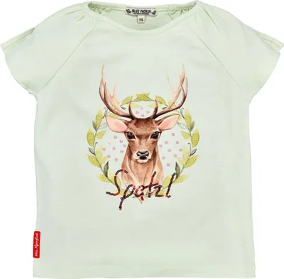 Produktbild von BONDI Mädchen T-Shirt "Spatzl" mit Hirschprint 26091 | Mint Größe: 122