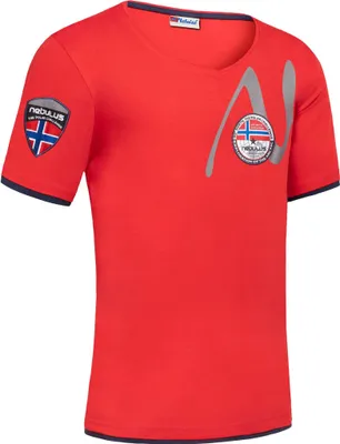 Productafbeelding van Nebulus T-shirt RUNE, herenmodel, shirt, T-shirt, V-hals, P5365 - heren, rood, maat XL