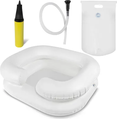 Produktbild von Pulox - Mobile Patientendusche Haarwaschbecken - 59 x 19 x 49 cm - Weiß