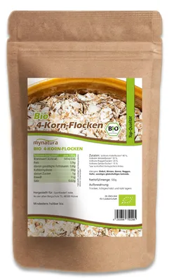 Produktbild von Mynatura  4 Korn Flocken - Getreideflocken in verschiedenen Größen - 500g