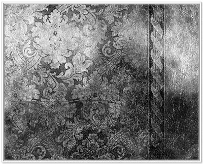Produktbild von Wallario Wandbild Schnörkelmuster in grau, Größe: 40,30 x 50,30 cm, Poster mit weißem Aluminiumrahmen