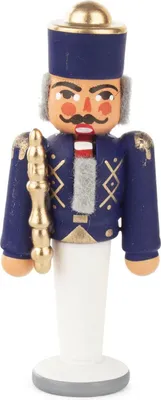 Imagen del producto de Mini cascabel navideño con forma de rey, color azul, altura de 6,5 cm, nuevo