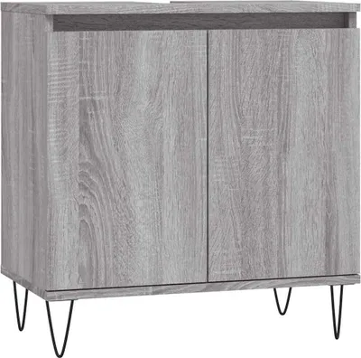 Obrázok produktu pre vidaXL Kúpeľňová skrinka Grey Sonoma 58x33x60 cm Drevo Materiál