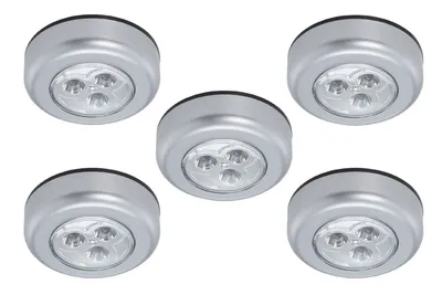 Produktbild von LED Touchlampe Schrankleuchten 3x exkl. Batterie selbstklebend Ø6,8cm Briloner