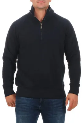Produktbild von Mivaro Herren Troyer Halfzip in Dunkelblau - Pullover mit halbem Reißverschluss - Zip-Sweatshirt mit Fleece Innenseite, Regular Fit, robuster Baumwollmix, Größen XS bis 5XL