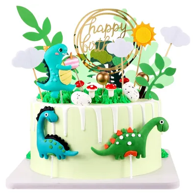 Produktbild von Kuchen-Dekoration Dinosaurier – 25-teiliges Set, Tortendekoration – für Kuchen und Gebäck