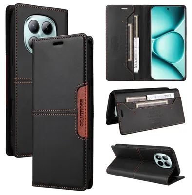 Immagine prodotto di Custodia per Xiaomi Redmi Note 15 Pro+, custodia a libro in pelle con portacarte e supporto. Nero