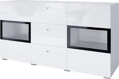 Produktbild von Meublorama HA-BAROS-2497BM26*2C/43KG, 2 Tür(en), Weiß, Mitteldichte Faserplatte (MDF), 3 Schublade(n), 2 Jahr(e), 390 mm