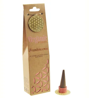 Image de Cônes d'encens d'encens Organic Goodness + brûleur - paquet de 6 pièces - 72 g
