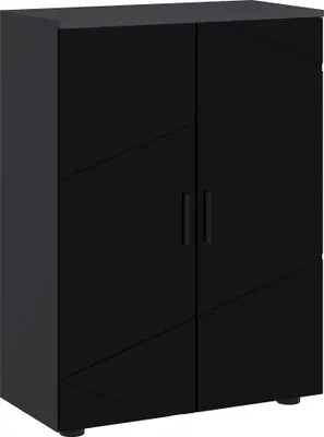 Produktbild von kleankin Badezimmerschrank mit 2 Türen, Holz, Badezimmerschrank mit Soft-Close und 3 Ablagen, 60 x 30 x 82 cm, Schwarz