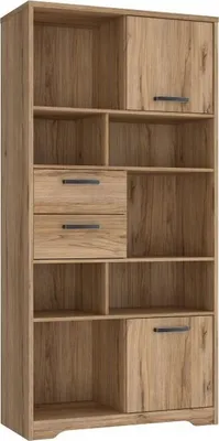 Produktbild von Regal Joadakis Jdkr721-D89 Bücherregal 95X192X42Cm Regalschrank 2 Türen 2 Schubladen