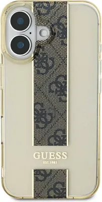 Produktbild von Guess, Schutzhülle für iPhone 16 mit 4G Muster, strapazierfähig, Braun