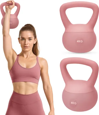 Produktbild von Gymtek® Weiche Kettlebell Hantel - 4kg Gewicht - Kugelhantel, Schwunghantel, Kugelgewicht für Home Gym, Fitness, Pilates, Krafttraining