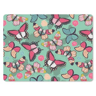 Produktbild von MuchoWow® Mauspad Mousepad Schmetterlinge - Muster - Frühling 40x30 cm - Mousepads - Maus Mat - Pad - Mausunterlage - Anti Rutsch