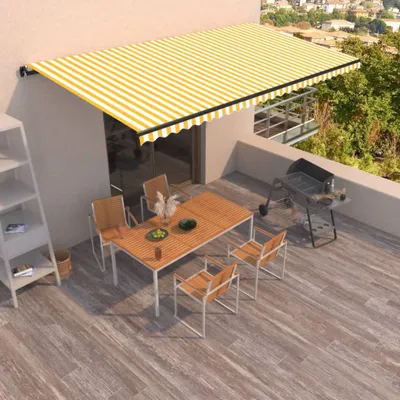 Immagine prodotto di The Living Store Tenda a bracci retrattili 600x350 cm Giallo e bianco