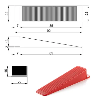 Produktbild von Beorol Fliesen Nivelliersystem Verlegehilfe 2mm Fugenbreite, 3000 Laschen & 1000 Keile. Wiederverwendbar, einfache Anwendung, Sollbruchstelle. Für alle Formate, Plattenstärken & Naturstein.