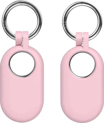Image de Porte-clés compatible avec Samsung SmartTag 2 - Support d'étiquette - Silicone - 2 pièces - Rose clair - CHPN