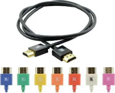 Imagen del producto de Kramer Electronics, cable HDMI macho-macho, 0,3 metros, HDMI Tipo A (estándar), HDMI Tipo A (estándar), resolución 3840 x 2160 píxeles, compatible con 3D, color