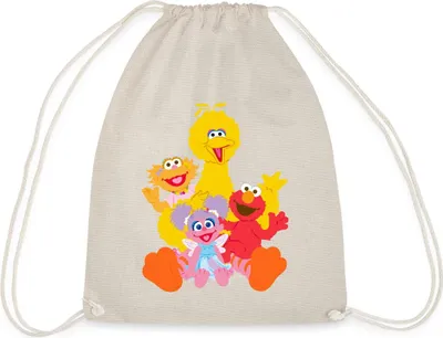 Produktbild von Spreadshirt Sesamstraße Bibo, Elmo, Sina, Abby Cadabby Turnbeutel, One size, Natur