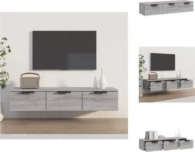 Zdjęcie produktu dla vidaXL Szafka ścienna Szara Sonoma 102x30x20 cm Materiał drewnopochodny - Półki ścienne