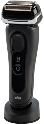 Produktbild von Braun Series 9 Sport 9110s, Folienschaber, Schwarz, Schieber, Batterie, Integrierte Batterie, 60 min