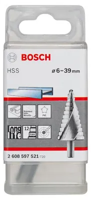 Produktbild von Stufenbohrer HSS, 6 - 39 mm, 10 mm, 93,5 mm, 13 Stufen