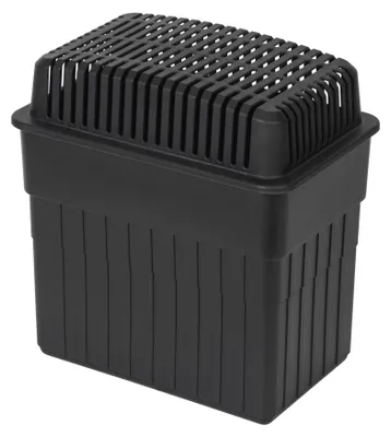 Produktbild von WENKO Feuchtigkeitskiller, Luftentfeuchter mit 2 kg Granulat-Block, ideal für Bad, Garage, Keller, nachfüllbar, 24 x 16 x 15 cm, Schwarz