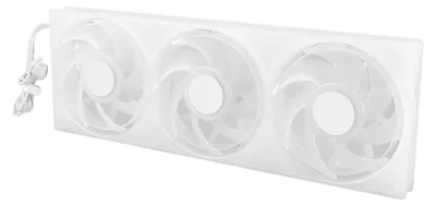 Image de Ventilateur de boîtier PC 3-en-1 de 360 mm, 5 V, ARGB, 2 200 tr/min, connecteur 4 broches PWM, roulement à pression dynamique MFDB, 7 pales, ventilateur silencieux pour PC, blanc